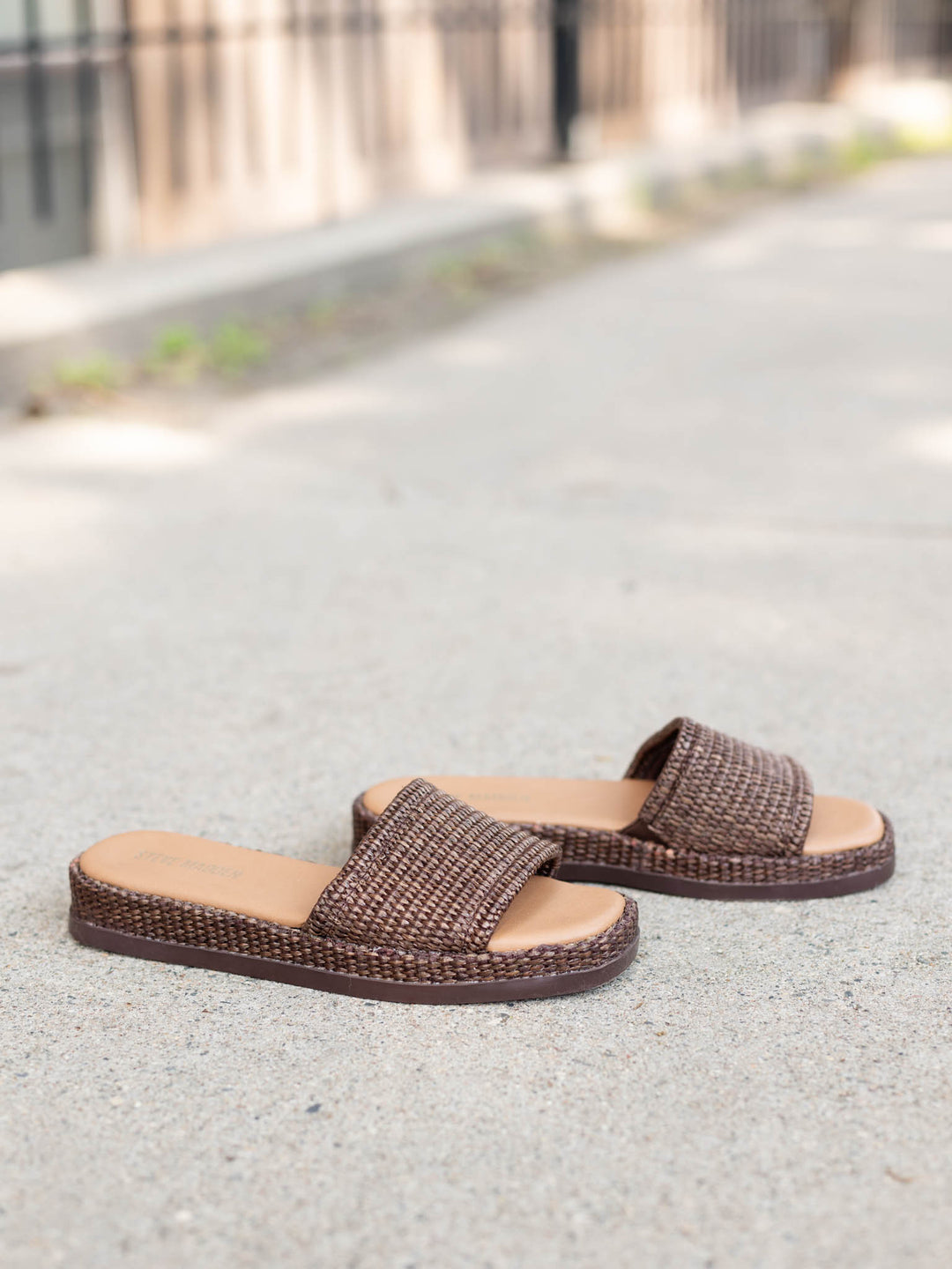 brown raffia sandal