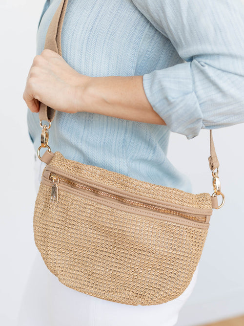 raffia bum bag