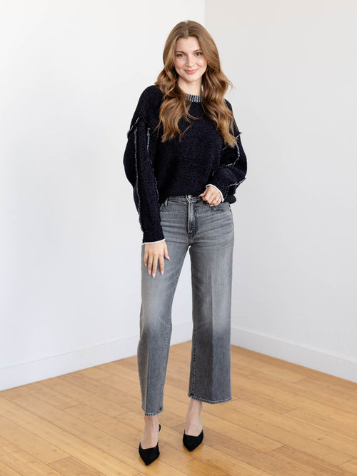 black reverse seam sweater