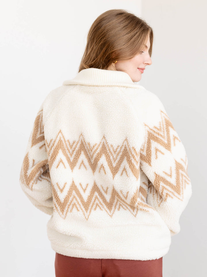 cozy chevron sherpa sweatshirt