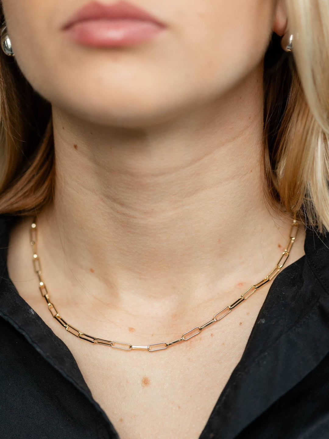 gold box chain necklace