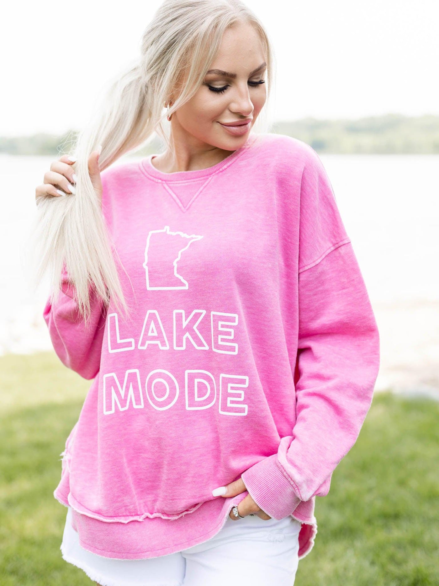 pink lake sweatshirt