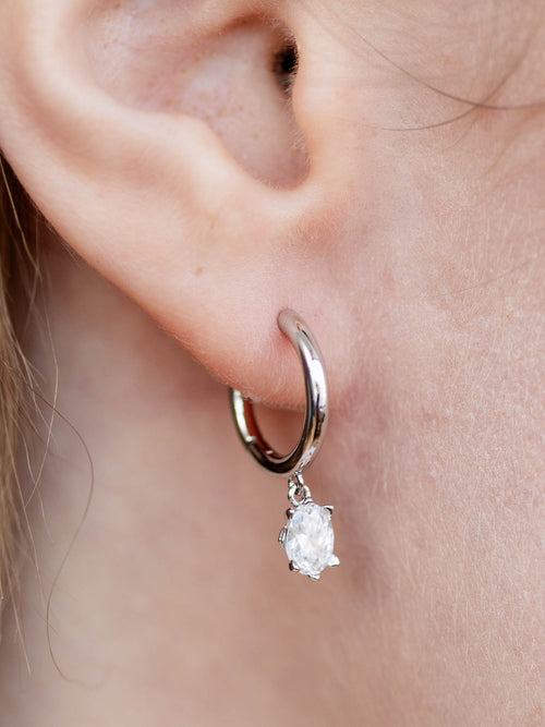 silver huggie earring