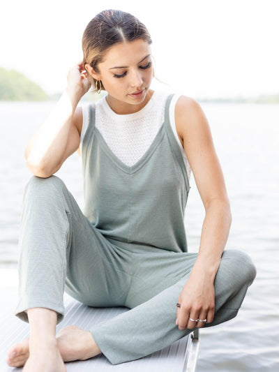 sage green jumpsuit