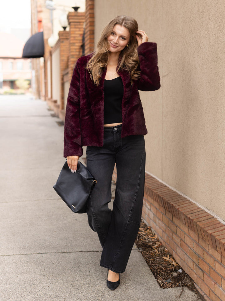 Liverpool Collared Faux Fur Jacket
