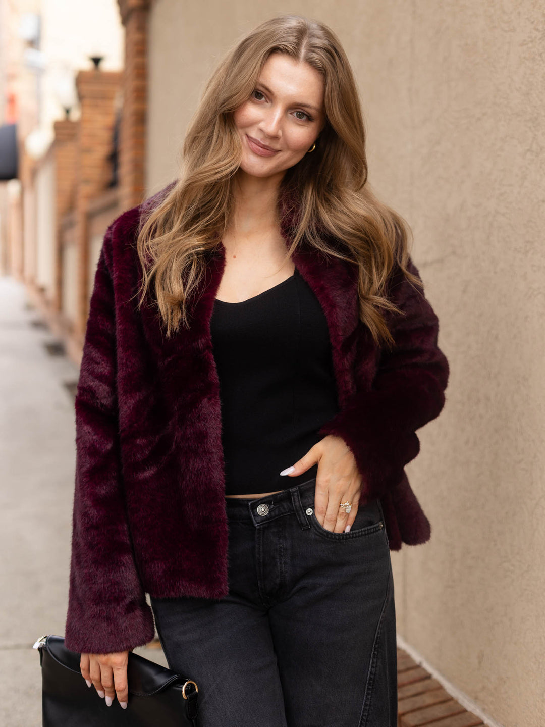 Liverpool Collared Faux Fur Jacket
