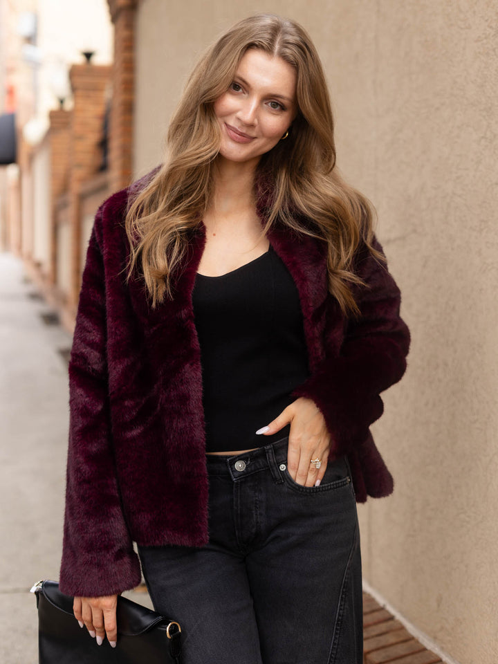Liverpool Collared Faux Fur Jacket