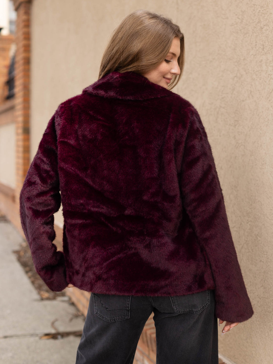 Liverpool Collared Faux Fur Jacket