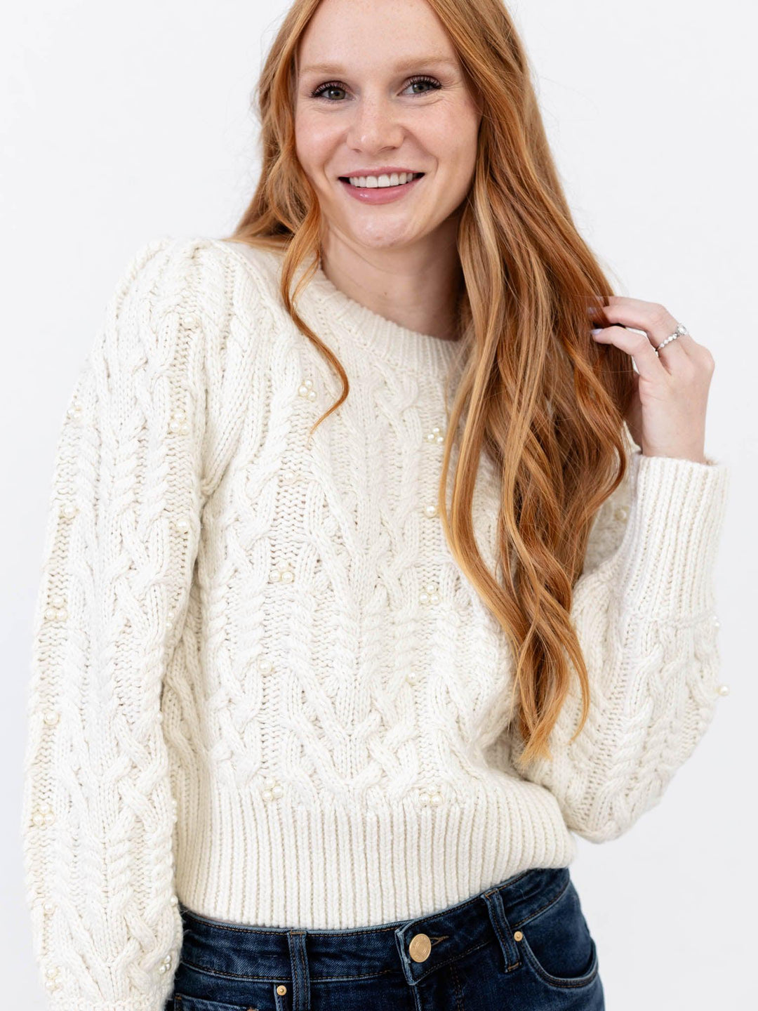 pearl detail sweater
