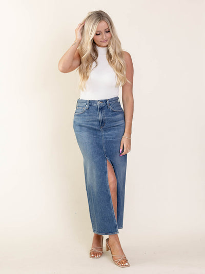 denim maxi skirt