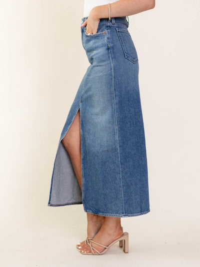 denim maxi skirt