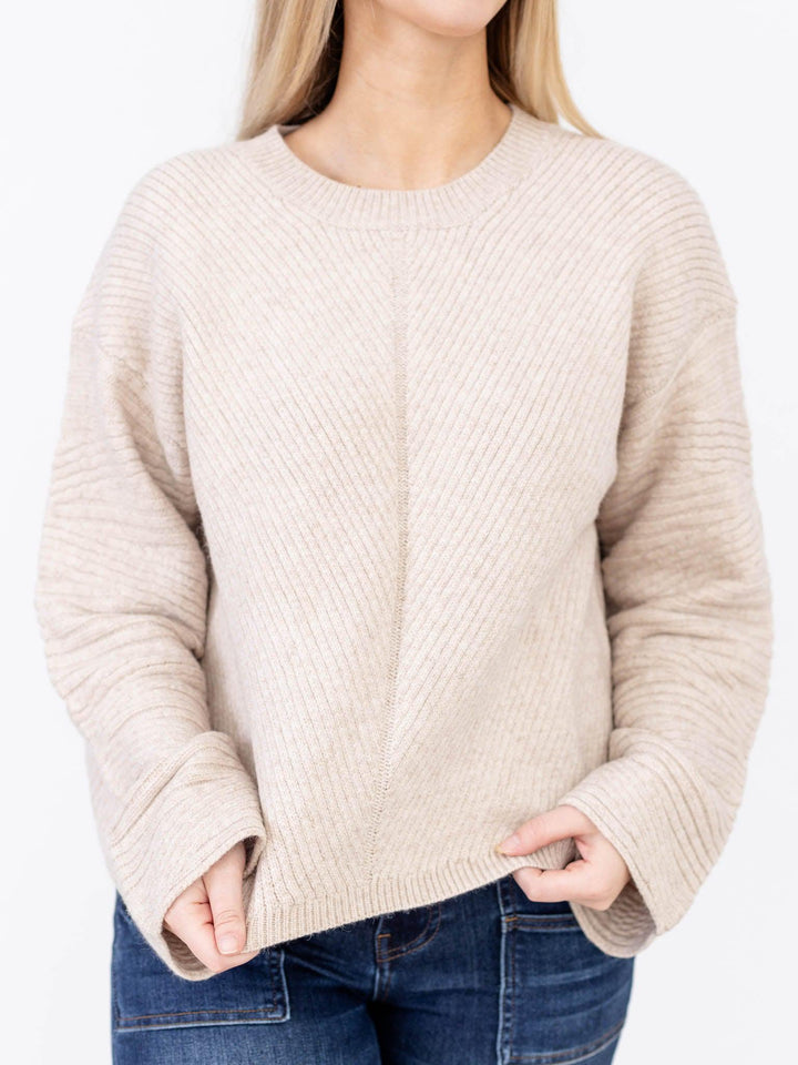 boxy ribbed detail sweater