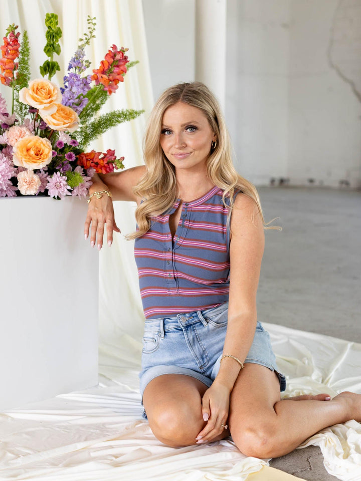 stripe henley top