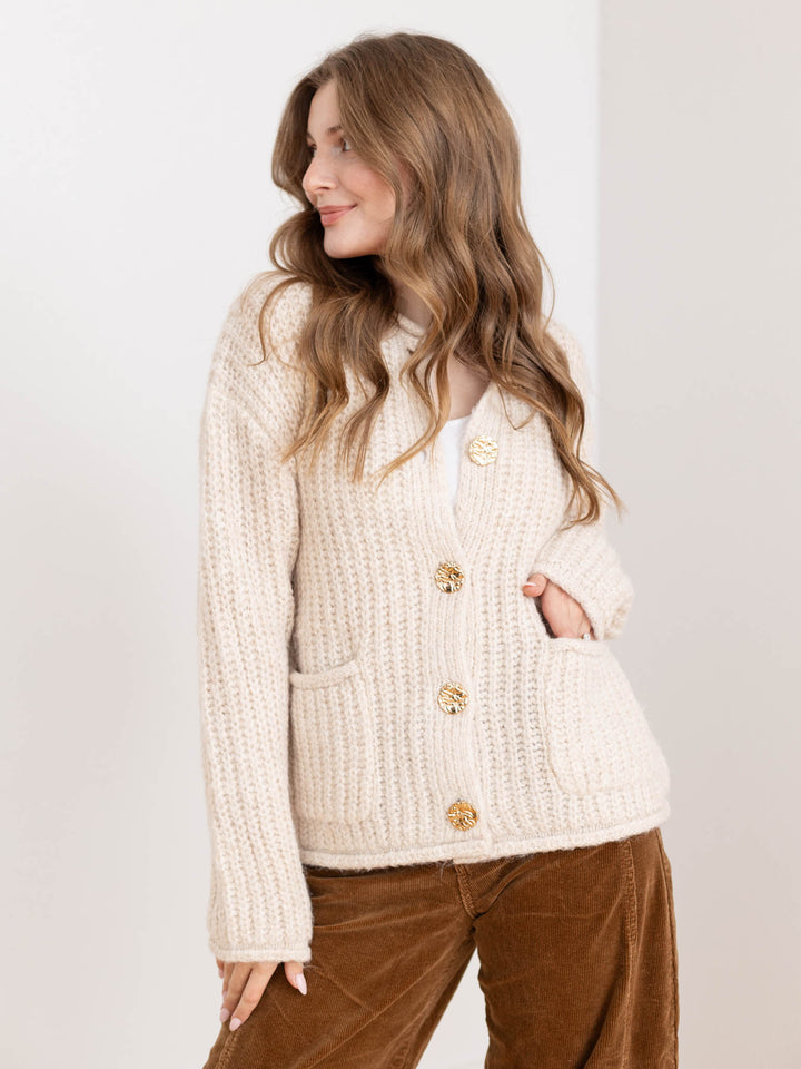 chunky button front cardigan