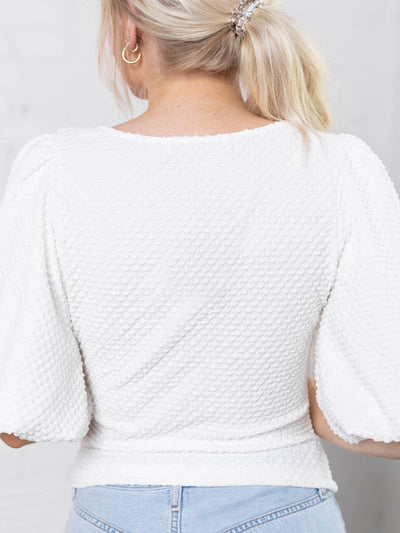 Ruched Front Textured Blouse