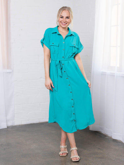 belted shirt dress