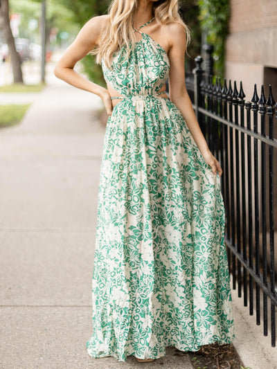 cut out floral dress