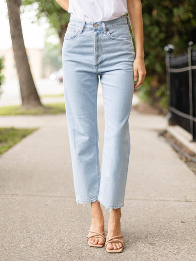 cropped light denim