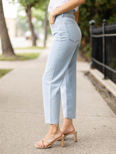 light wash straight denim
