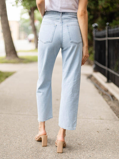 agolde cropped straight denim