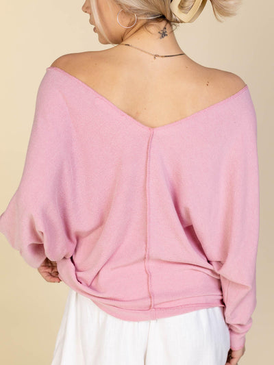 v neck dolman pink top