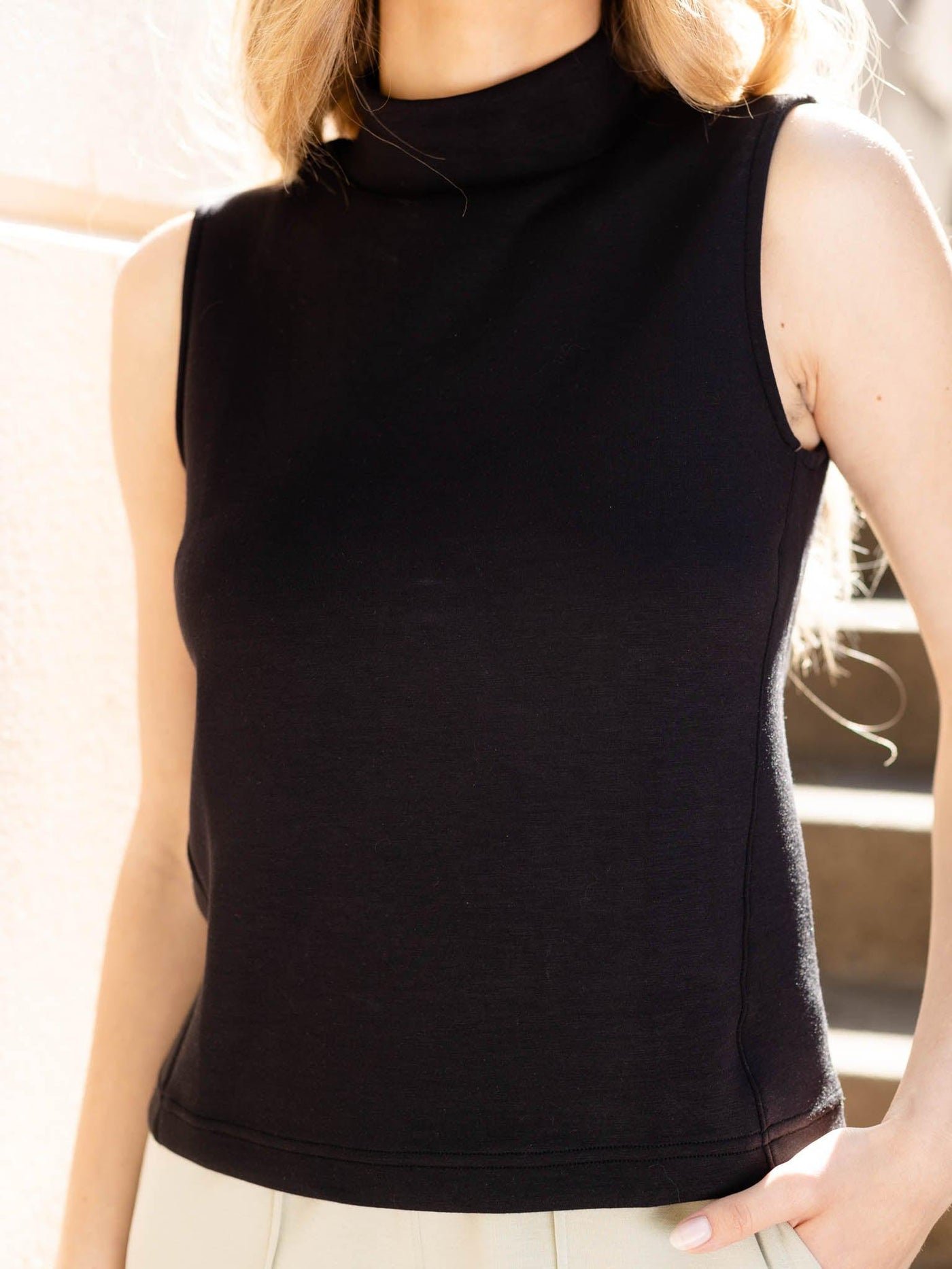 high neck athleisure top