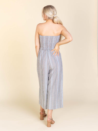 stripe woven jumpsuit