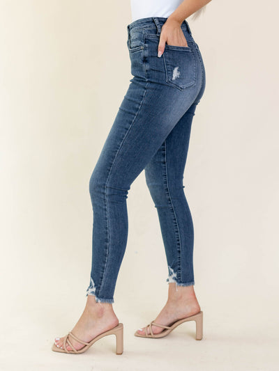 ankle skinny distressed jean