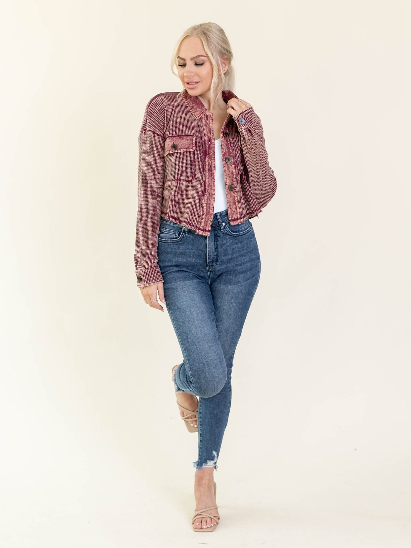 Judy Blue denim destruct ankle skinny