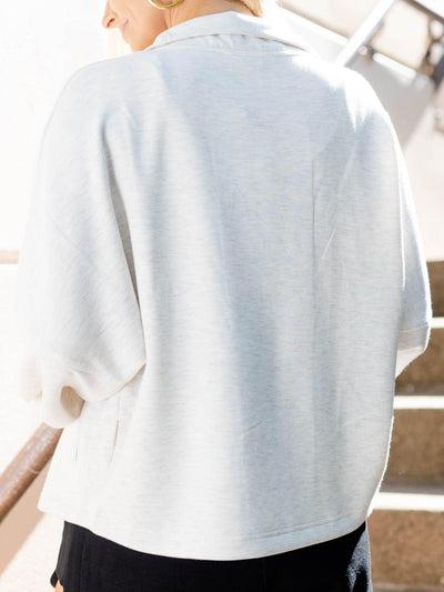 cuffed sleeve zip up