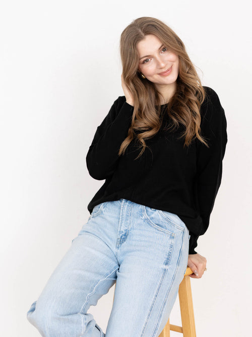 black lightweight sweater