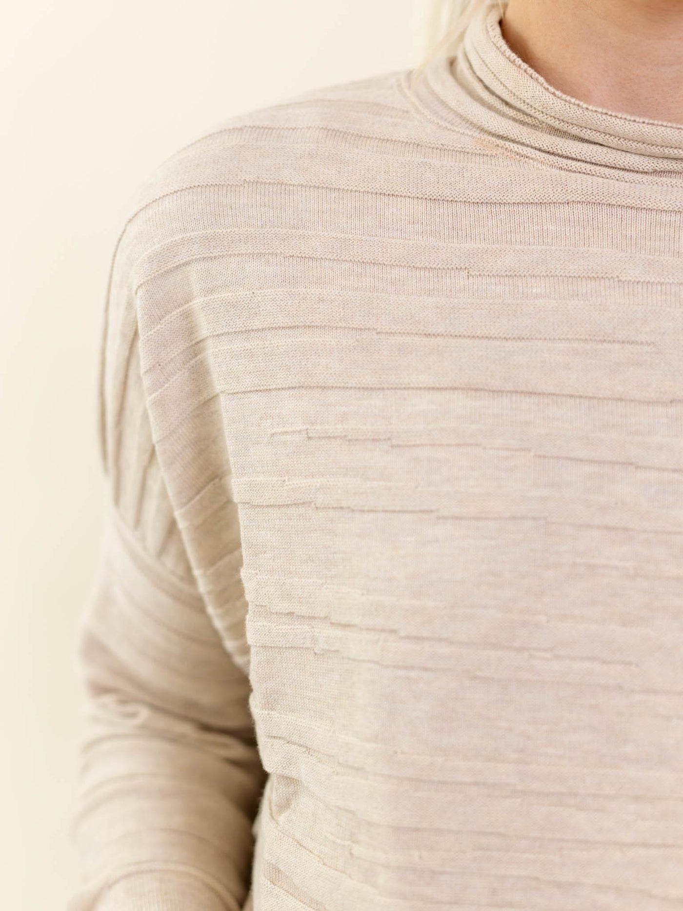 textured taupe sweater