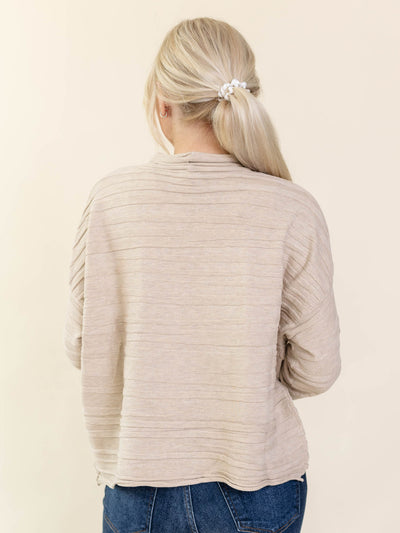 oatmeal sweater knit top