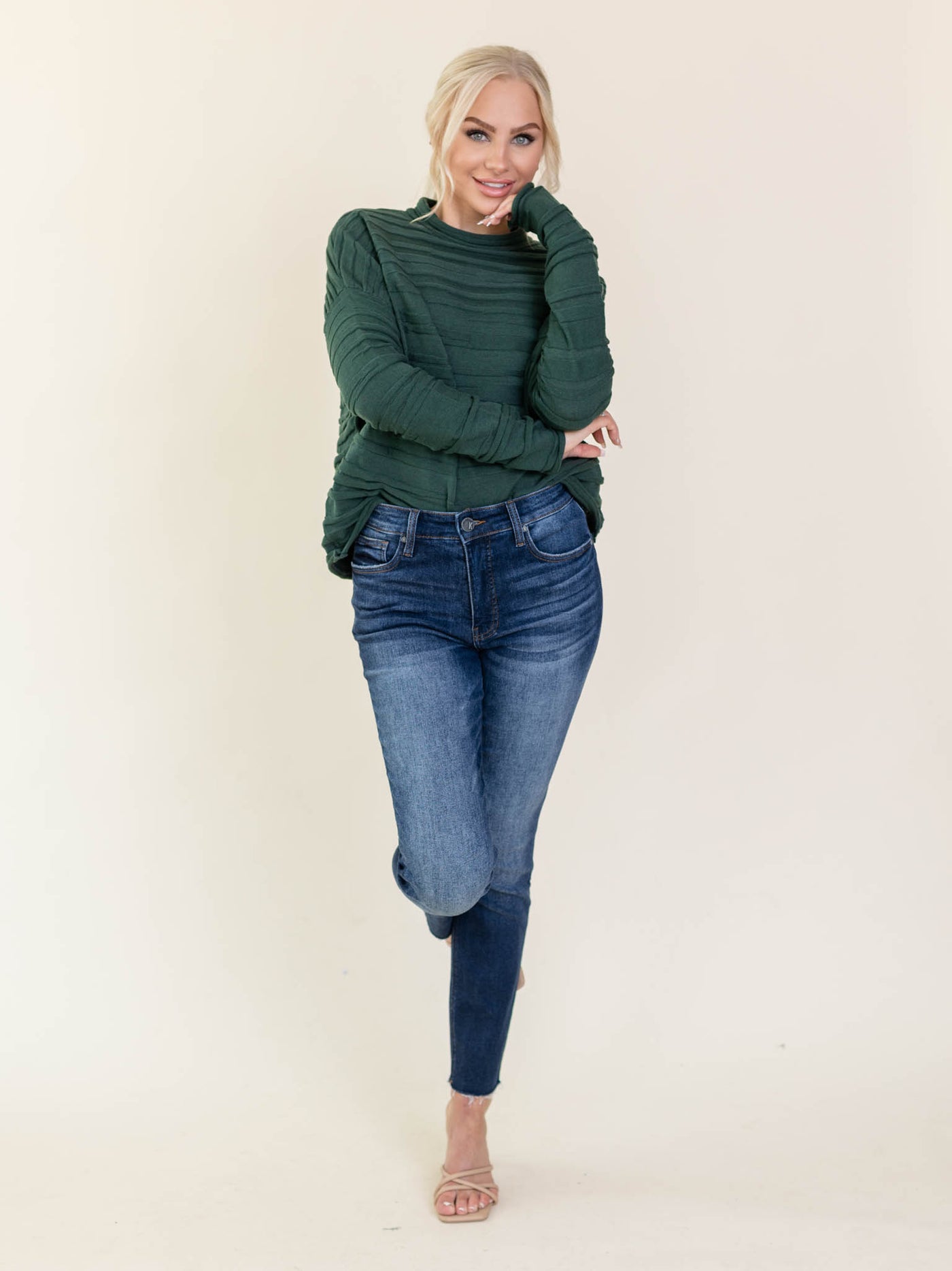long sleeve green sweater