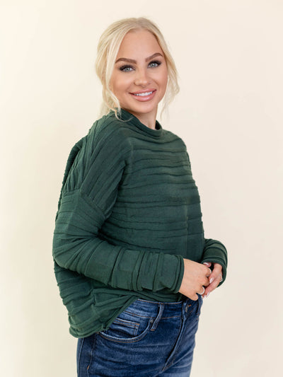 textured evergreen sweater