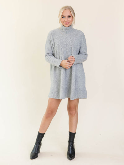 free people gray sweater swing dres