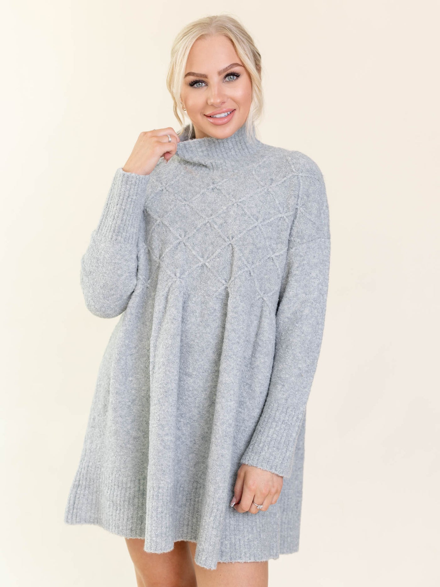 gray marled sweater dress