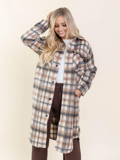 fuzzy plaid jacket
