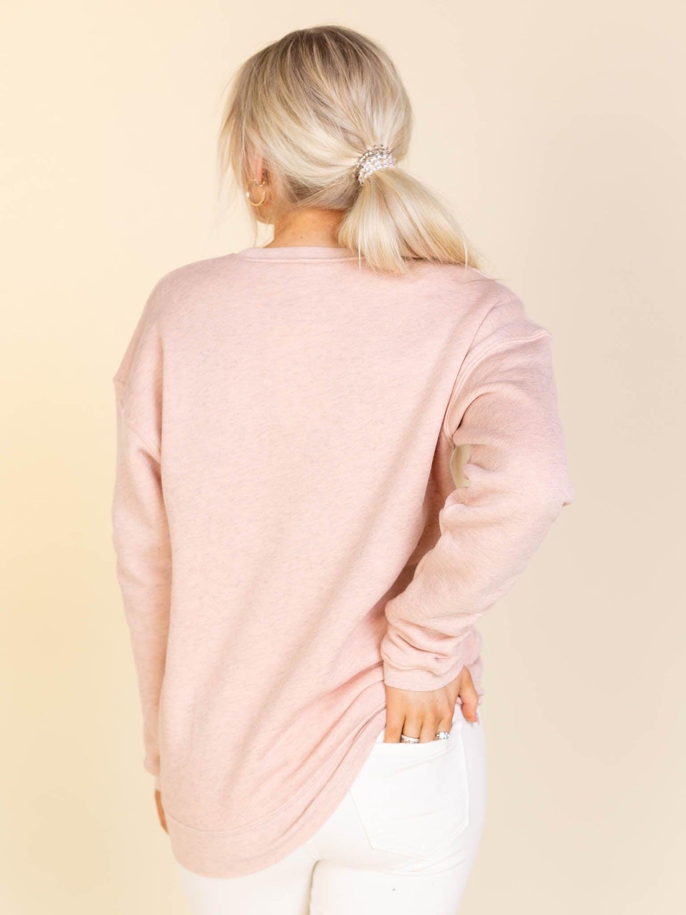 puff print pink sweatshirt