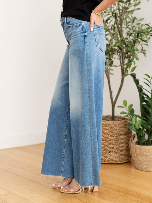ultra wide leg medium wash denim jeans