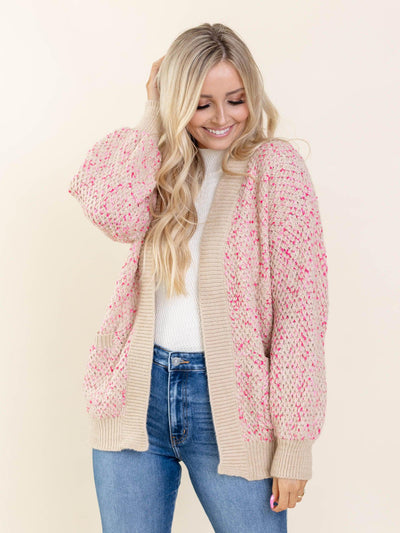 pink cardigan