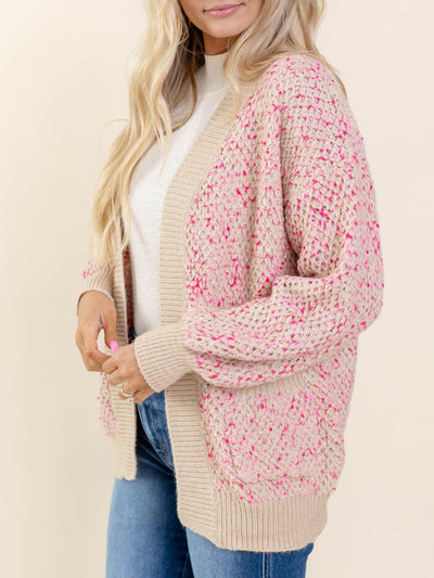 textured speckle cardigan