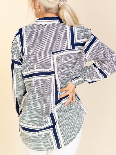 collared printed top