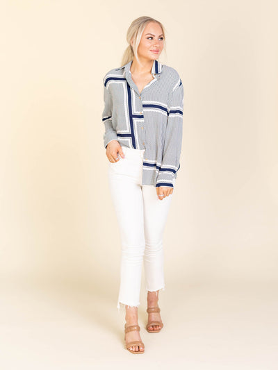 mixed print shirt