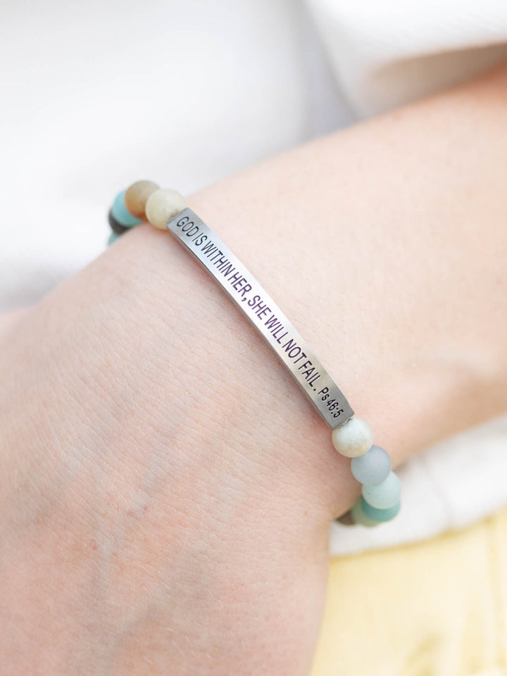 God Is Within Her She Will Not Fail Stone Bracelet