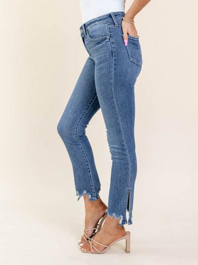 kancan mid rise cropped denim