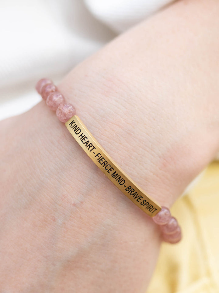 Kind Heart, Fierce Mind, Brave Spirit Stone Bracelet