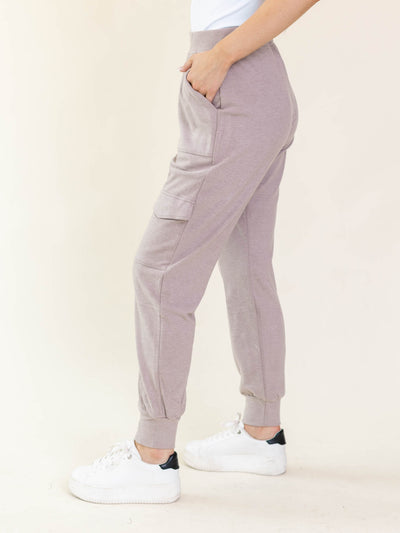 mauve cargo side pocket soft jogger
