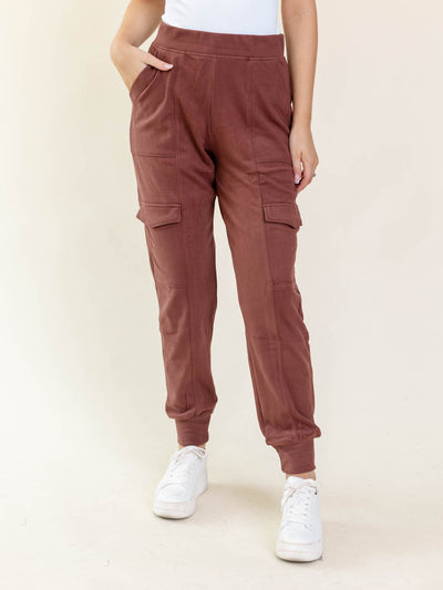 brick red athleisure soft jogger