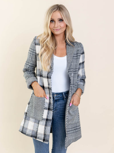 mixed printed jacket